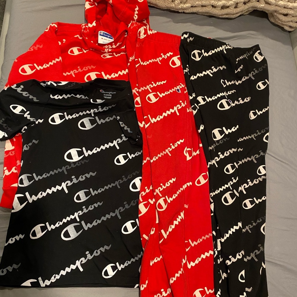 Boys Champion All Over Print Jogger Lot Sets Size M  EUC